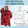 thumbnail image 4 of Oversized Wearable Blanket Hoodie,Red Cheetah Leopard Pattern Sherpa Blanket Hoodie with Super Pockets,Super Warm Fuzzy Pullover for Women & Men, 4 of 6