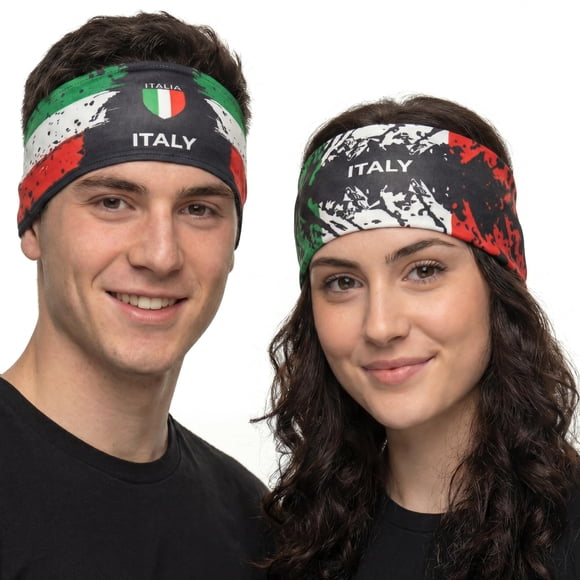 Vincha reversible 2 en 1 Fox & Fury con bandera de Italia