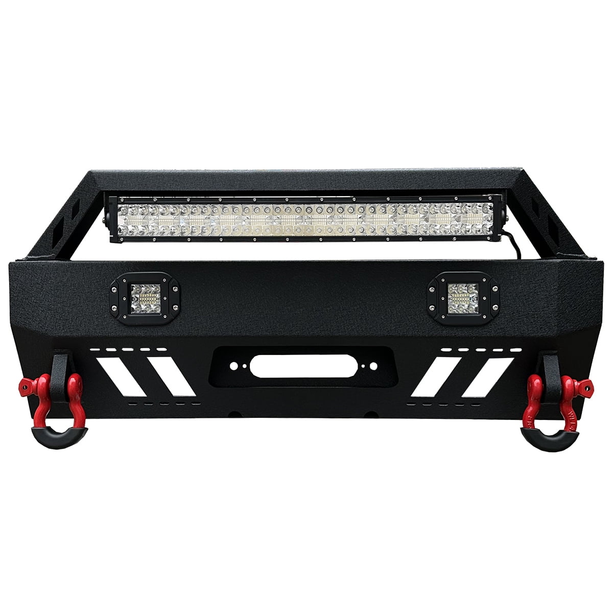 Vijay Front Bumper for 2010-2024 Toyota 4Runner with D-rings and Winch Plate and LED Lights