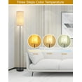 thumbnail image 3 of Floor Lamp for Living Room Farmhouse Rattan Floor lamp Modern Standing lamp with HandWorked Rattan Shade Tall Lamp with Foot Switch, 3 of 7