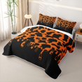 thumbnail image 3 of Manfei Vintage Cow Spot Quilt King 3 Pieces,Rustic Farm Animal King Coverlet Set,Black Orange,1 Bedspread and 2 Pillowcases, 3 of 7
