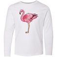 thumbnail image 3 of Inktastic Pink Flamingo Long Sleeve Youth T-Shirt, 3 of 5