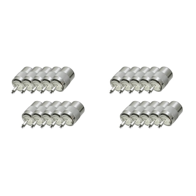 20 Piezas Conector PL259 UHF Macho Soldadura para RG58 RG142 LMR195 RG400 Cable LatóN