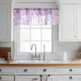 thumbnail image 3 of Spring Flowers Valance Curtains for Kitchen/Living Room/Bathroom/Bedroom Window, Rod Pocket Small Topper Half Short Window Curtains Voile Sheer Scarf, Purple Lavender Floral Modern Pastoral 42"x12", 3 of 8