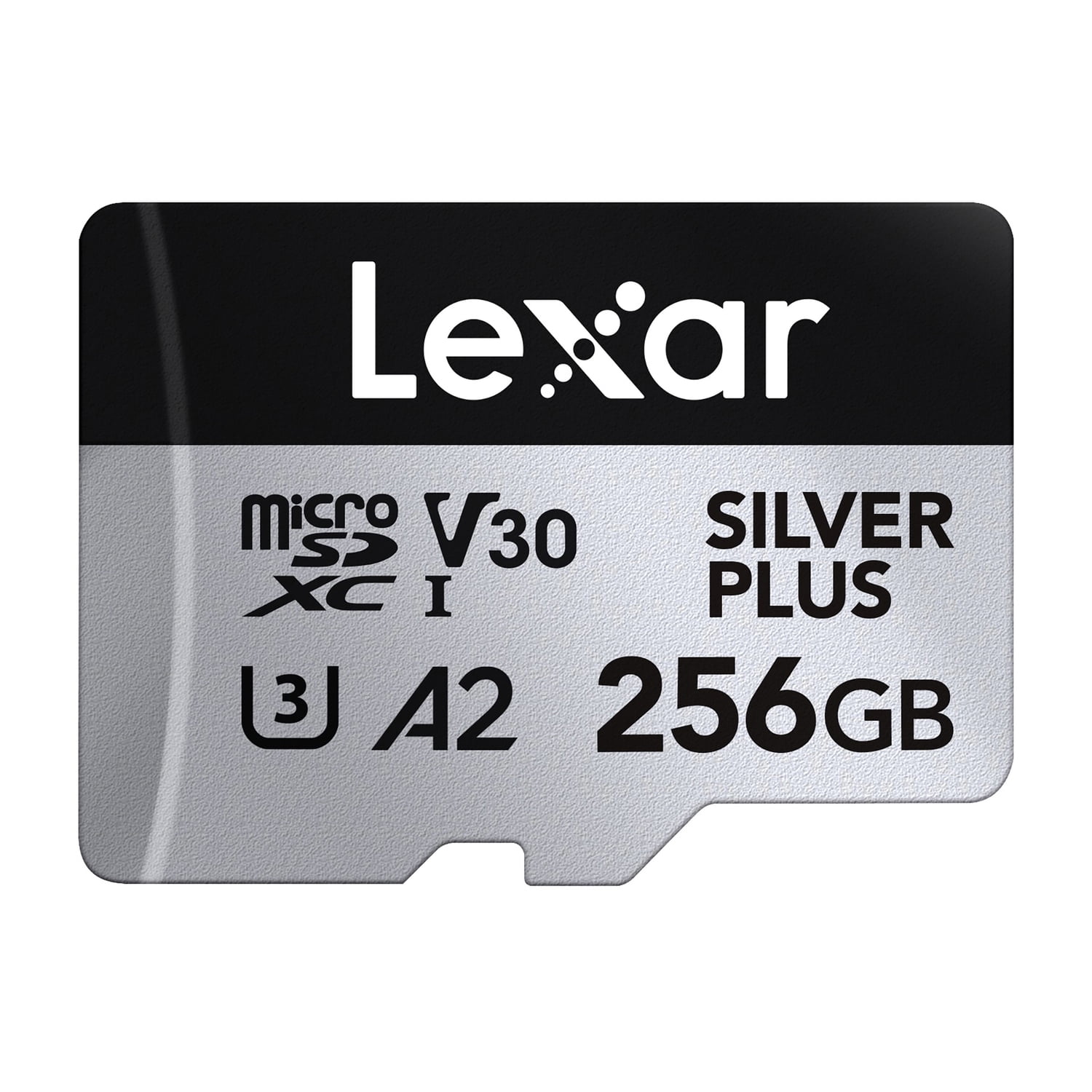Lexar Professional SILVER PLUS Series microSDXC UHS-I Card with SD Adapter (256 GB), LMSSIPL256G-BNANU