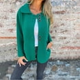 thumbnail image 4 of Women's Overcoat Loose Button Down Outerwear Coat Casual Long-Sleeve Jacket for Fall and Winter Green 3XL, 4 of 7