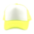 thumbnail image 4 of NYFASHION101 Blank Mesh Adjustable Snapback Cotton 6-Panel Trucker Hat Cap, Neon Yellow/White, 4 of 5