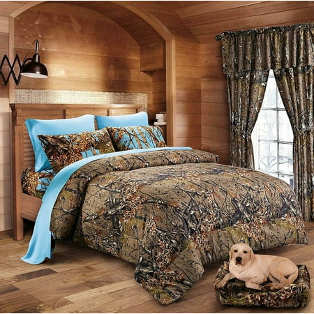 Brown Camo Comforter and Camo Sheet Set [Color: Forest/Blue,Size: (Best Comforter For Hot Sleepers)