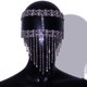 thumbnail image 1 of Máscara de velo de cristal, máscara facial con borlas de diamantes de imitación, tocados de mascarada para danza del vientre, 1 of 5
