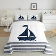 thumbnail image 2 of Erosebridal Blue Boat Comforter Sets,Ocean Sea Comforters & Duvets,Nautical Room Decorative,Reversible,Breathable,2Pcs, 2 of 8