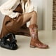 thumbnail image 4 of Nuevas botas de tubo medio de gran tamaño Botas de mujer casuales con tacón de cuña bordado Wmkox8yii sa2354, 4 of 8