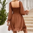 thumbnail image 4 of Sngxgn Women's Turtleneck Sweater Dress Long Sleeve Ribbed Knit Stretch Midi Bodycon Dresses(Brown,L), 4 of 4