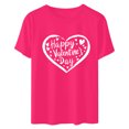 thumbnail image 6 of Jsaierl Valentines Day Shirts for Women Plus Size Love Heart Graphic Tees Cotton Short Sleeve Blouse Crewneck Holiday T-shirt Tops Womens Fashion, 6 of 7