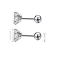 thumbnail image 4 of Pendientes de 5 piezas, pernos de cristal chapados en perno, accesorios de joyería geométrica, decoraciones de cartílago, moda para mujeres y Ropa, zapatos y accesorios Miscelánea acero 0.8*4*4mm Qarigey AP009679-10B, 4 of 6