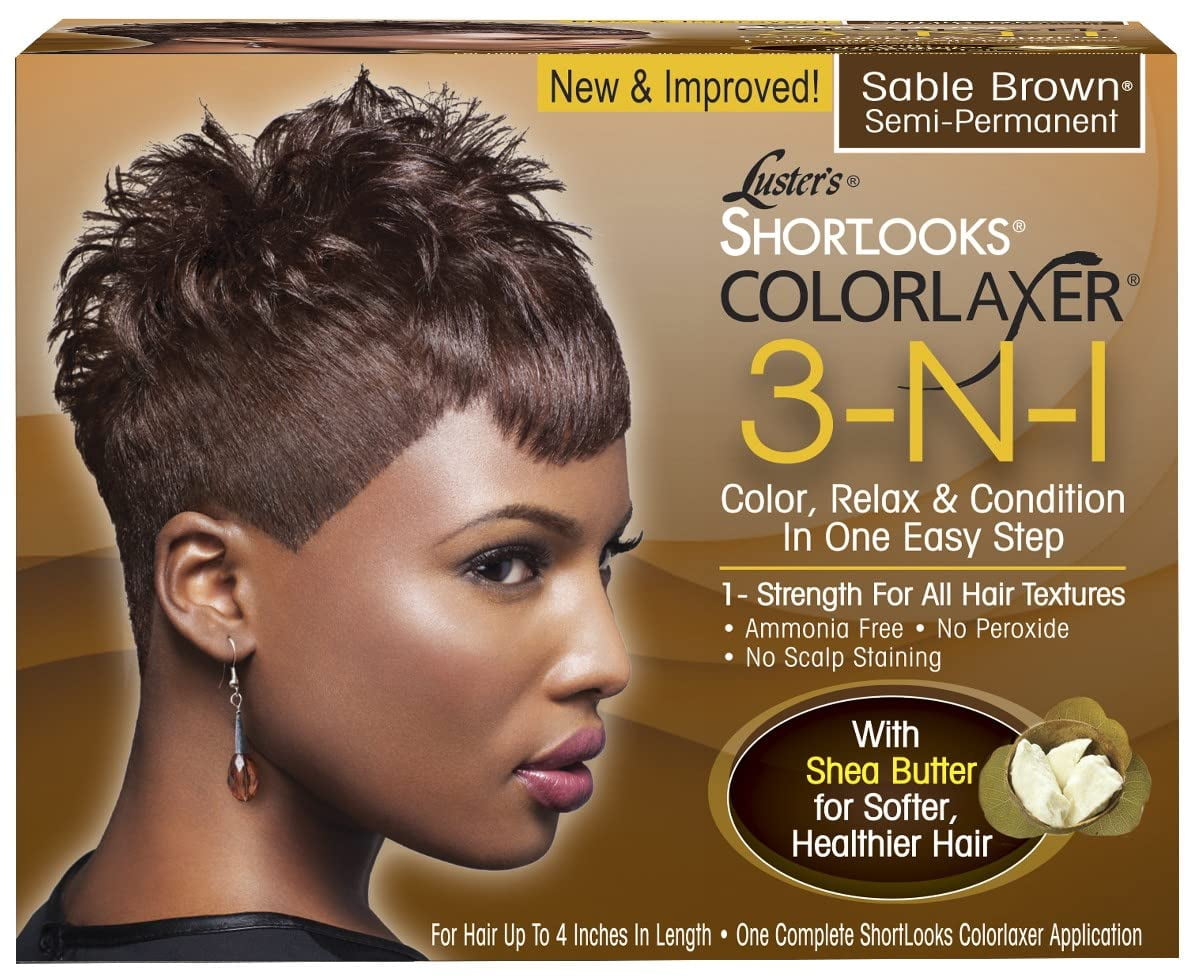 Lusters Shortlooks Hair Color Relaxer Kit, 3N1 Brown, 1 Ea