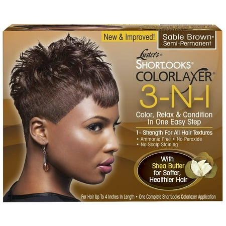 Lusters Shortlooks Hair Color Relaxer Kit, 3N1 Brown, 1 Ea, 2 Pack