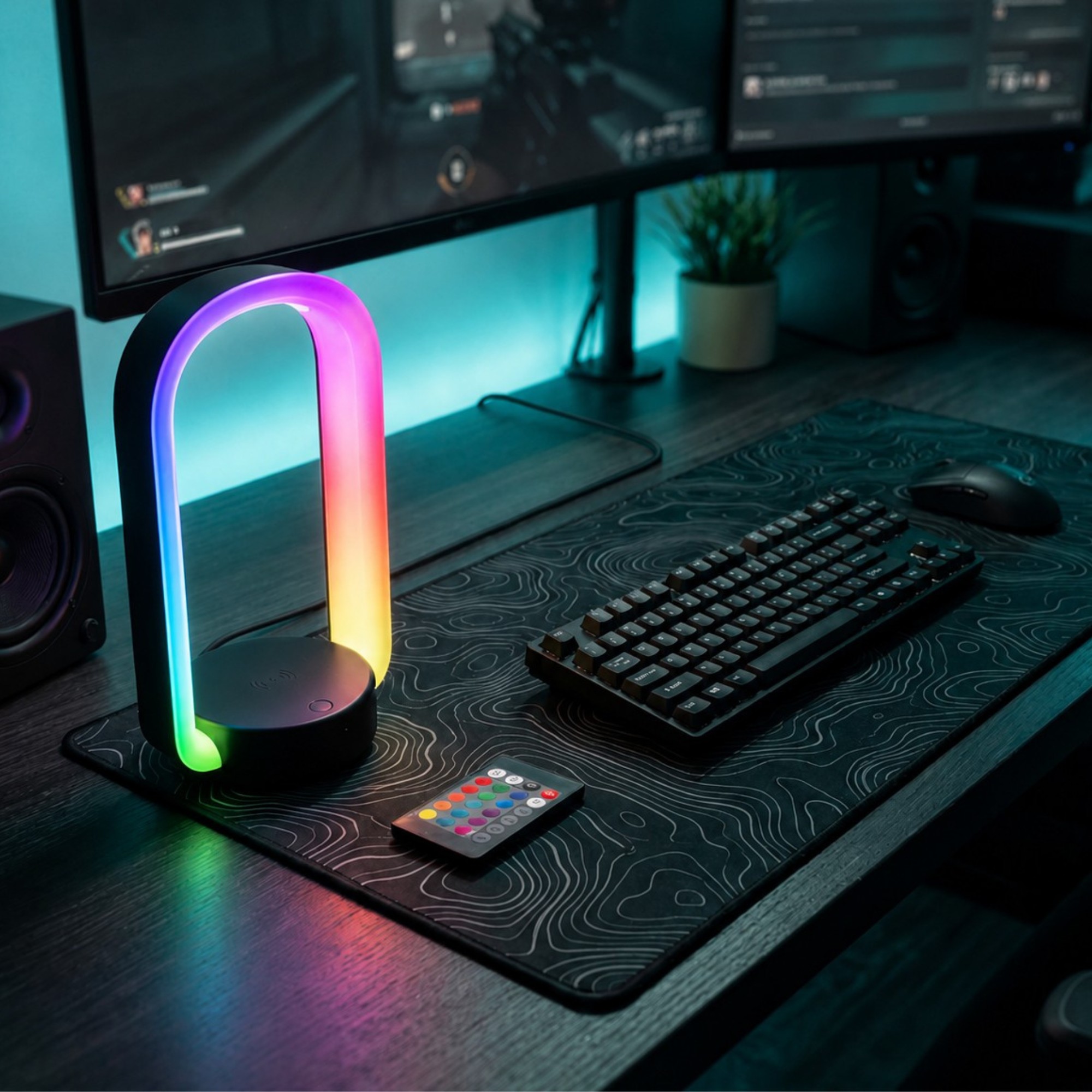 PWRD 3-in-1 LED Wireless Charger with Headphone Stand, Black photo 2