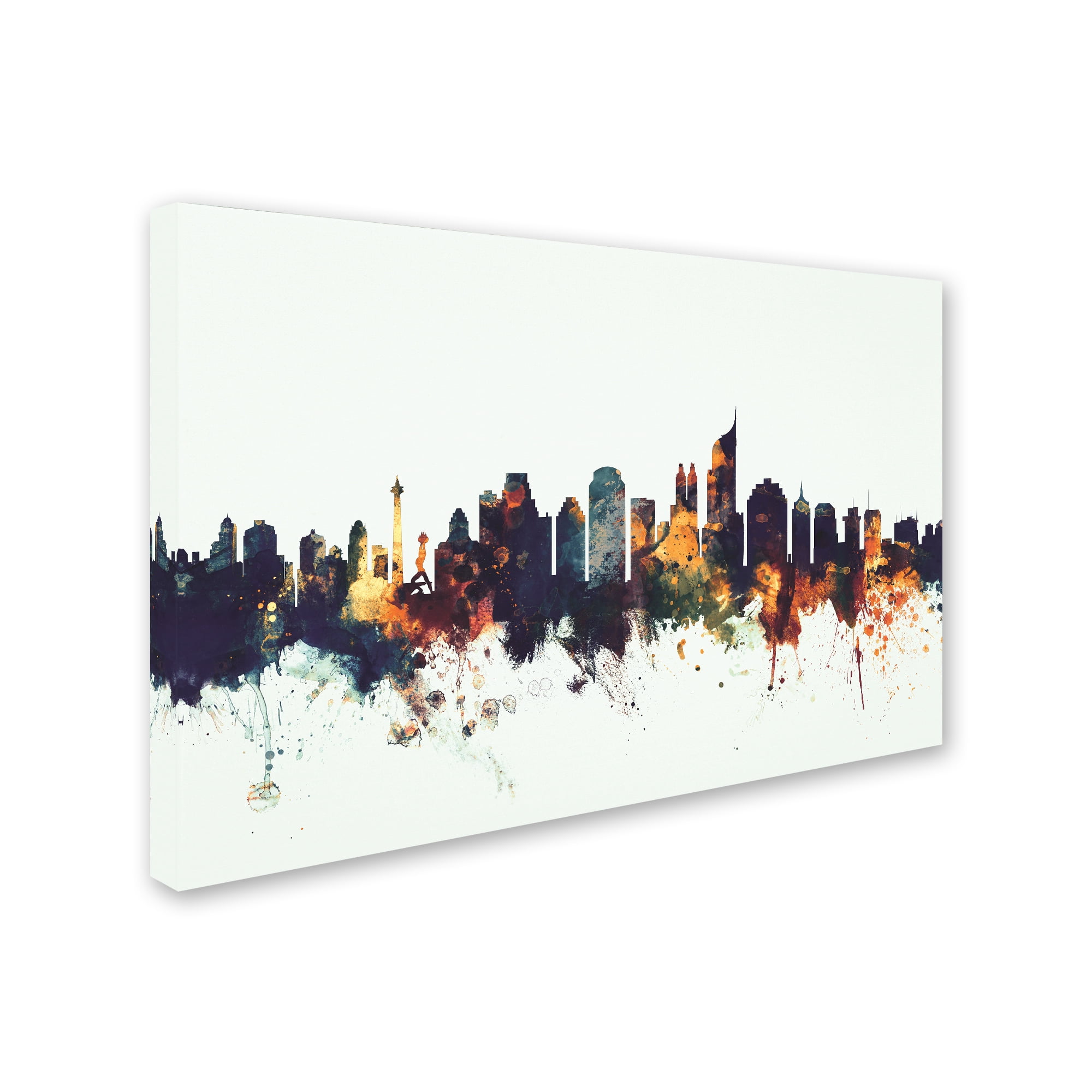 Trademark Fine Art 'Jakarta Skyline Indonesia II' Canvas Art by Michael Tompsett