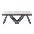 thumbnail image 5 of Feeney Upholstered Bench, Gray Frame with Off-White Handwoven Fabric, 5 of 9