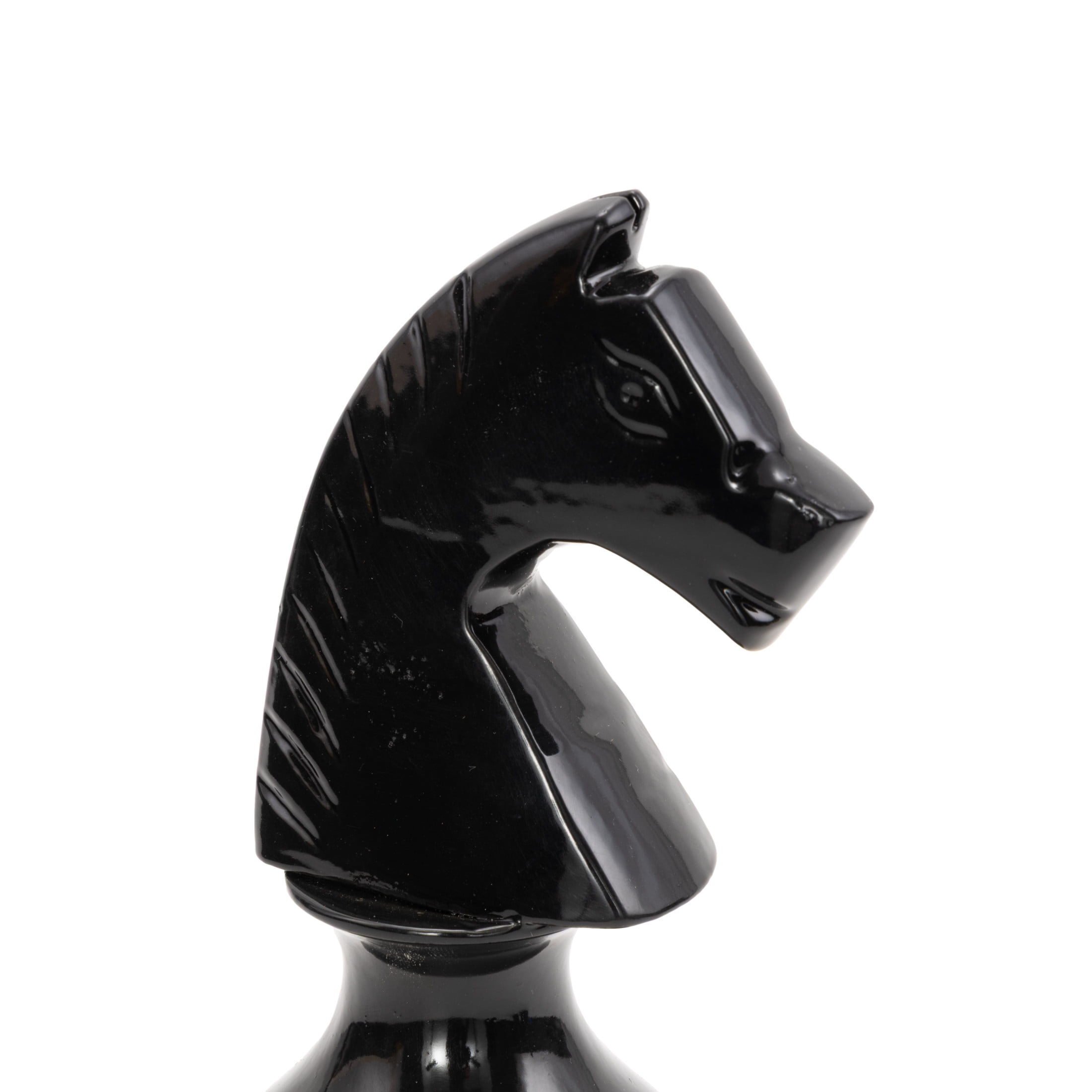 9", 9", 8"H Gray Aluminum Metal King, Knight, Bishop Chess Sculpture, by DecMode (3 Count)