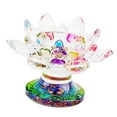thumbnail image 3 of Elodie Crystal Glass Lotus Flower Tea Light Holder And Enlightenment in BuddisamA multi-colored, 3 of 8