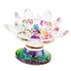 thumbnail image 3 of Portavelas de loto de cristal, candeliere, candeliere, portavelas, artesanía, decoración para multicolor Macarena Portavelas de cristal Lotus, 3 of 8