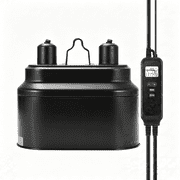 HIBIBUD Dual Reptile Light Fixture with Timer & Pid Dimming Thermostat, Day-Night Heat & Light Cycle, Heat Lamp for Bearded Dragons Terrariums, Max 160W Per Socket (No Bulbs)