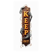 Skeleton Design Keep Out Banner Halloween Decoration Spooky Sign for Halloween Party Haunted House Scary Event