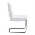 thumbnail image 2 of Home Roots Furniture 248711 33.9 x 18 x 22.4 in. Leatherette Chromed Stainless Steel Armless Dining Chair - White, Set of 2, 2 of 2