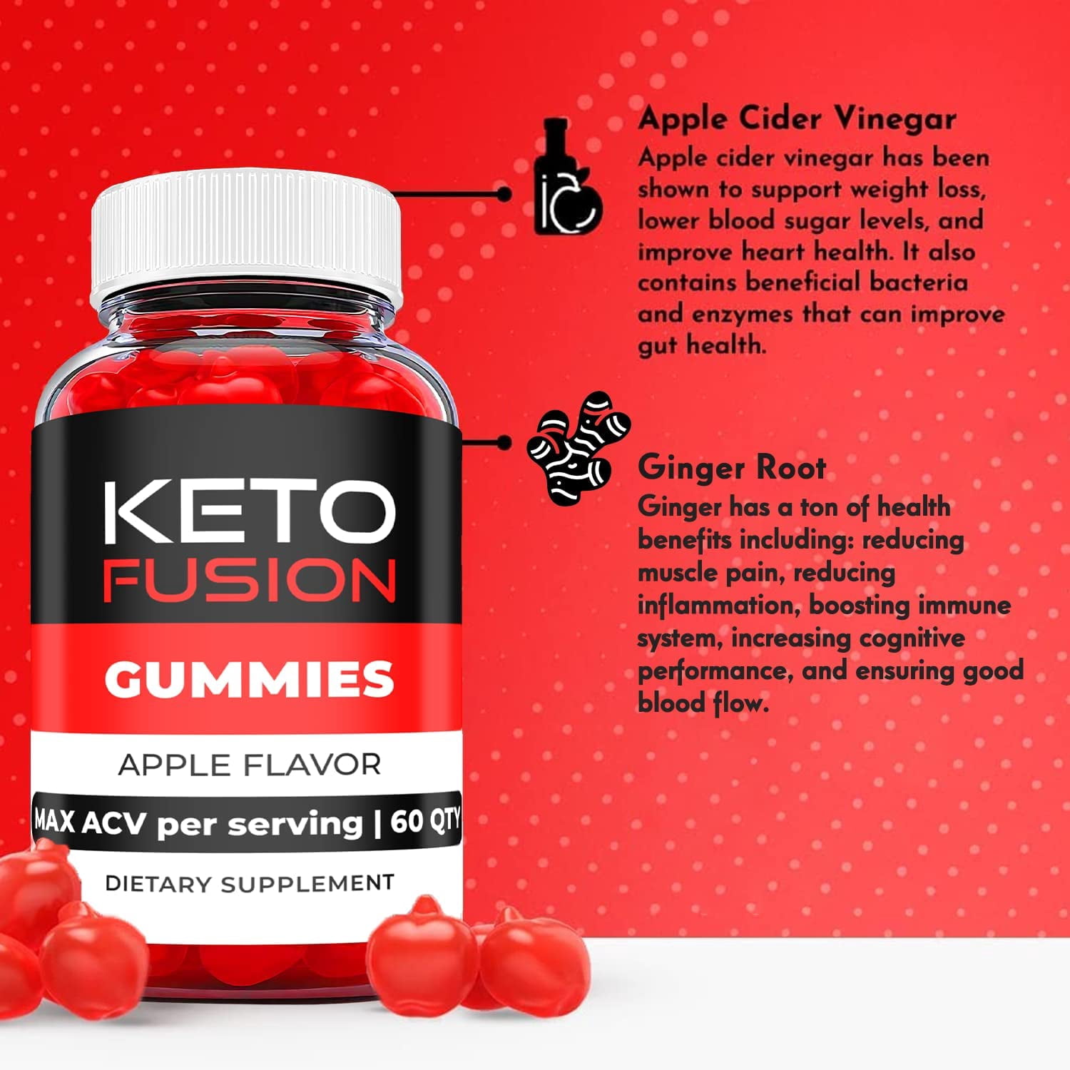 (2 Pack) Keto Fusion Keto ACV Gummies - Supplement for Weight Loss - Energy & Focus Boosting Dietary Supplements for Weight Management & Metabolism - Fat Burn - 120 Gummies