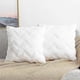 thumbnail image 1 of White Set of 2 Cushion Covers Made of Artificial Wool and Velvet, Soft Plush Decorative Pillow Case with Wave Pattern, 45x45CM, 1 of 5