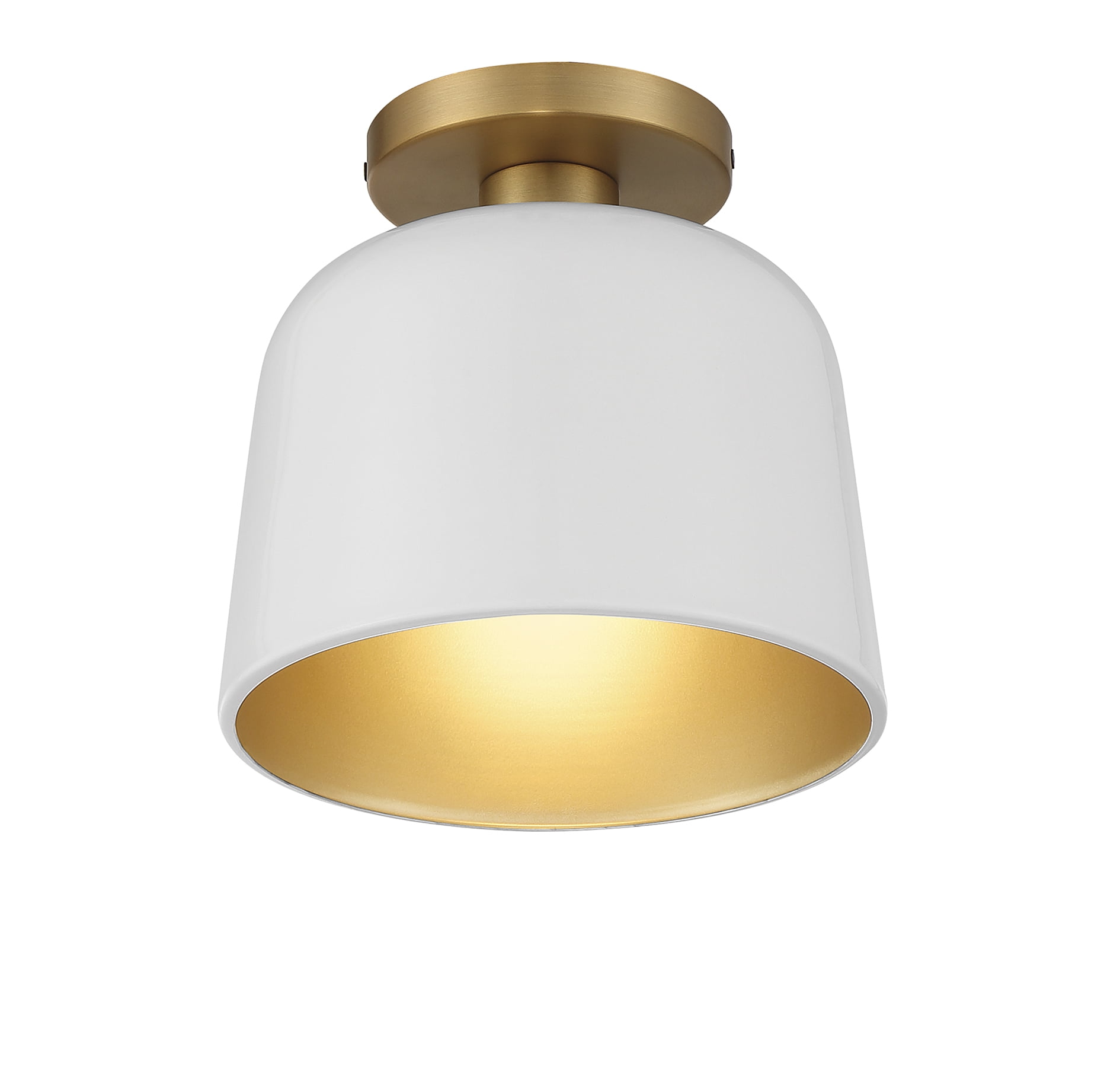 Trade Winds Nora 1-Light Ceiling Light in White with Natural Brass