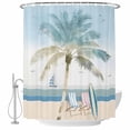 thumbnail image 2 of Summer Beach Chair Waterproof Fabric Shower Curtain,Coastal Palm Trees Canoeing Waterproof Fabric Shower Curtain for Bathroom Curtains Bathtubs Hotel Shower Curtains with 12 Hooks Standard 66x72, 2 of 8