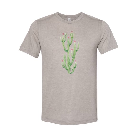 "Cactus Shirt, Watercolor Cactus, Cactus Tee, Sublimation, Unisex, Cactus Lover, Gift For Her, Soft Bella T, Cactus, Desert, Trendy, Nature, Heather Stone, LARGE"