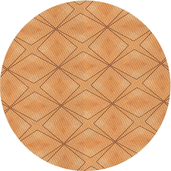 Ahgly Company Indoor Square Patterned Neon Orange Area Rugs, 3' Square