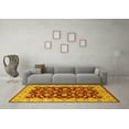thumbnail image 3 of Ahgly Company Machine Washable Indoor Rectangle Oriental Yellow Traditional Area Rugs, 8' x 10', 3 of 4