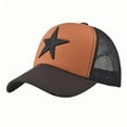 thumbnail image 2 of Aueoeo Baseball Caps For Men Star Embroidered Adjustable Mesh Hollow Hat Lightweight Breathable Summer Trucker Hats, 2 of 3