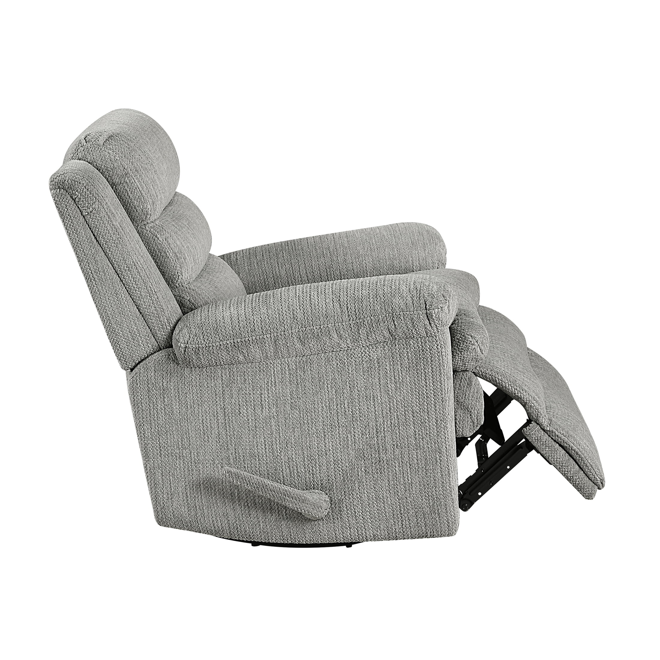 OakvillePark Windcroft Microfiber Swivel Glider Reclining Chair, Gray