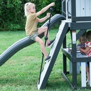 Backyard Discovery Whispering Point Light Gray Cedar Wood Swing Set, Slide, Clubhouse