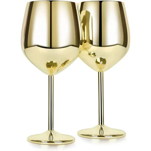 HWZWT Set of steel wine glasses, gold ounce wine glasses, red and white wine glasses