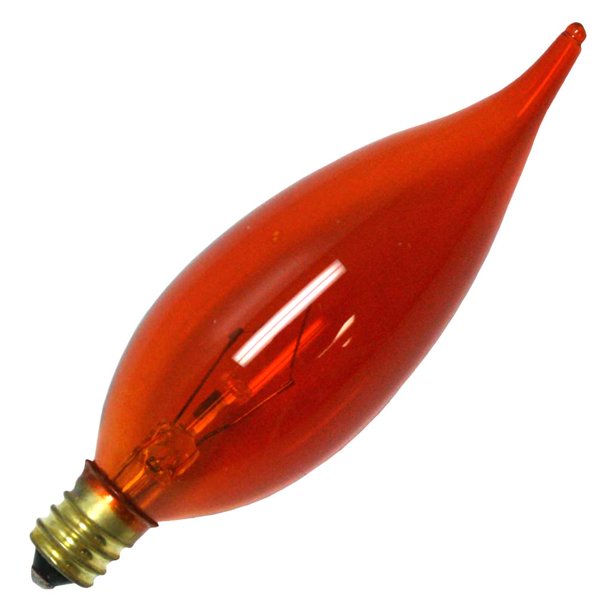 Industrial Performance 40132 40W 130V FLAME TIP CAND AMBER Colored