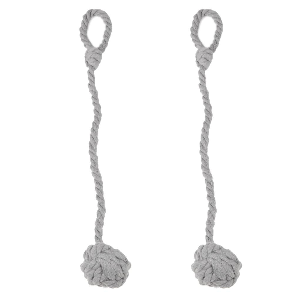 2Pcs Cotton Curtain Rope Cord Rural Cotton Tie Backs with Single Ball Home Decor 