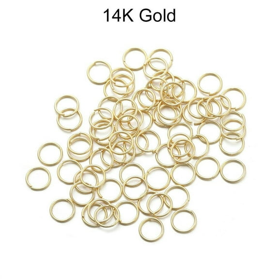K-KED 14K Real Gold Plated Brass Metal Material Open Jump Ring Diy for Delicate Jewelry Making-14k gold-7MM-100PCS