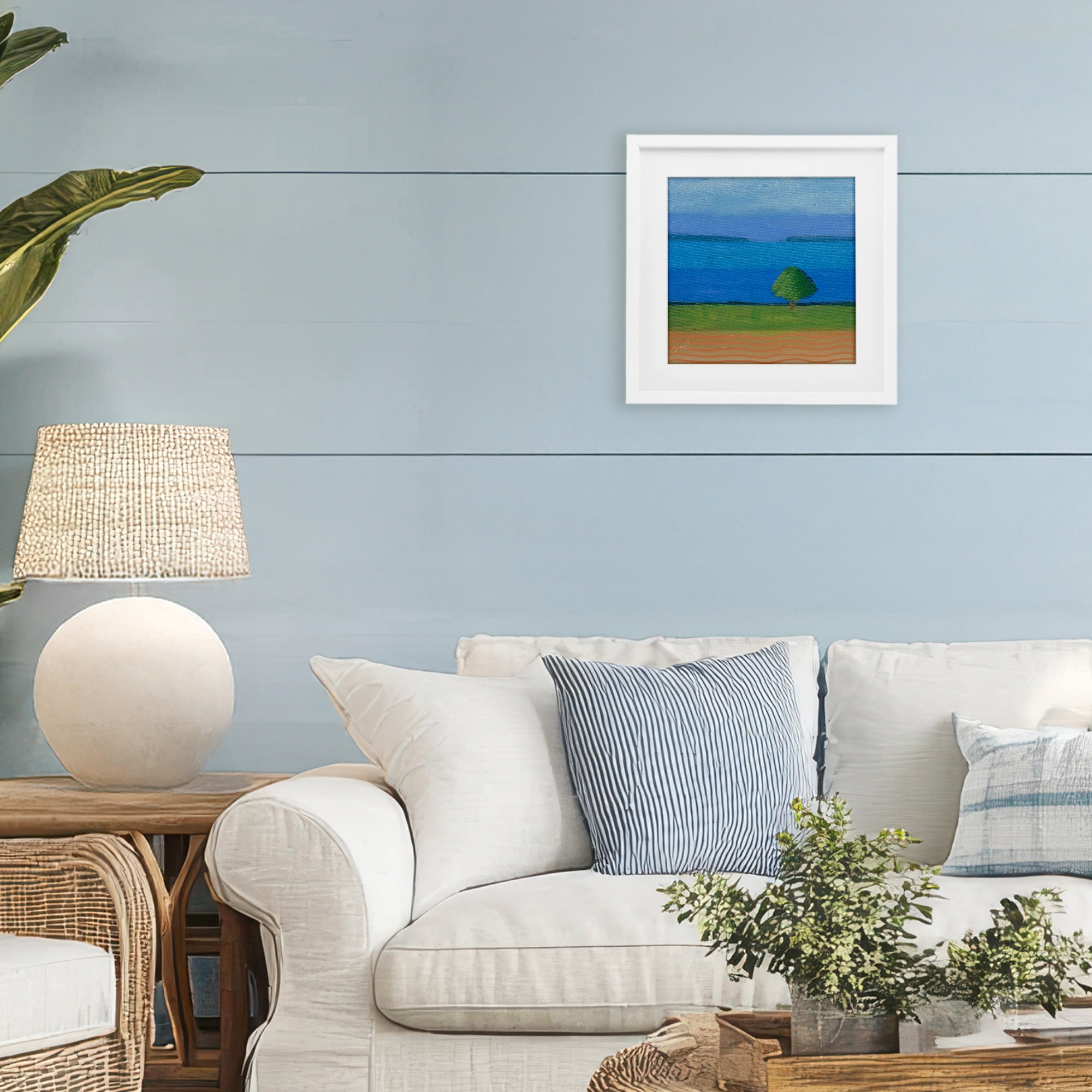 Stupell Industries Lone Tree at Spring Cove White Framed Print Under Glass, design by Lynn Ericson Fine Art