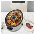 thumbnail image 3 of Magnifique 6 Quart Slow Cooker Oval Manual Pot Food Warmer with 3 Cooking Settings, White Stainless Steel, 3 of 7