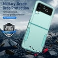 thumbnail image 7 of for Samsung Galaxy Z Flip 4 5G Case, Phone Case Heavy Duty 2 in 1 Full Body Rugged Shockproof Hybrid Hard PC Soft TPU Bumper Drop Protective Girls Women Boy Men Covers for Z Flip 4 5G, Green, 7 of 7