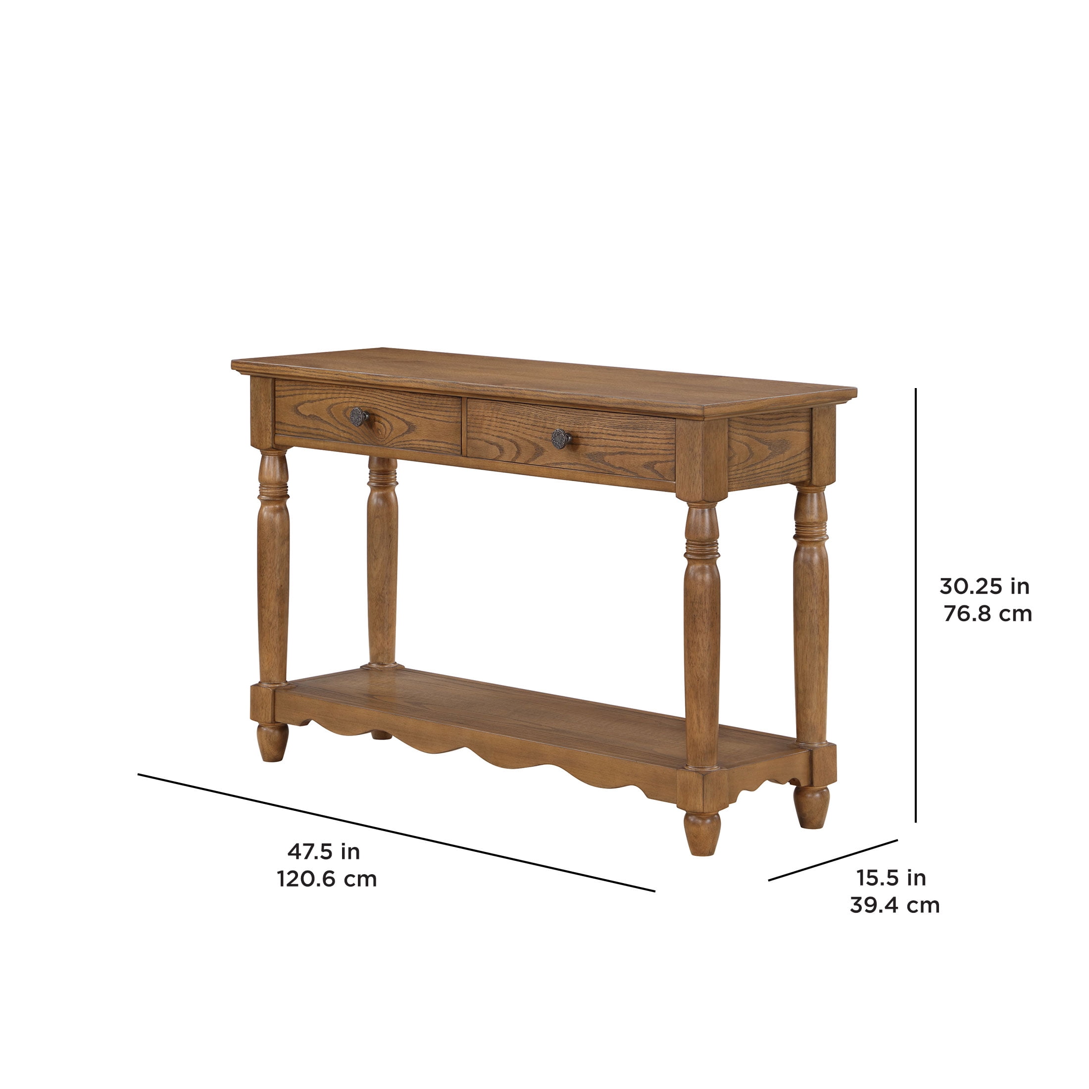 The Pioneer Woman Helen Console Table Made With Solid Wood Frame, Heirloom Brown