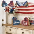 thumbnail image 7 of Wooden Patriotic Decorations, 4th Of July Decor, Heart Shaped Home And USA Table Centerpiece For Memorial Day, Set Of 2 Wooden Holiday Ornaments, 7 of 7
