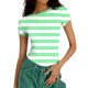 thumbnail image 1 of Xuyuer Print Fitted Pencil Top - Women's Casual Unstructured Round Neck Short Sleeve Shirt Matching Set for Office Chic Ensembles, Dinner Date Nights & Modern Separates Wardrobe Styling, 1 of 5