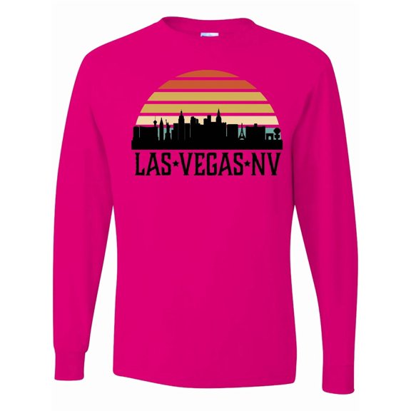 Inktastic Las Vegas Nevada Skyline Retro Long Sleeve T-Shirt
